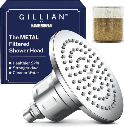 Cabezal ducha alta presión filtro KDF-55 metal 6pulg cromado