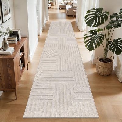 Alfombra pasillo suave antideslizante lavable geométrica moderna