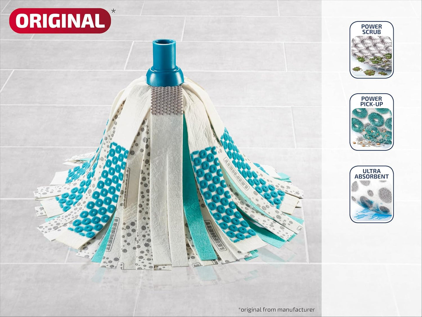 Cepillo limpieza 3en1 microfibra 3.3x3.3x12.2pulg turquesa