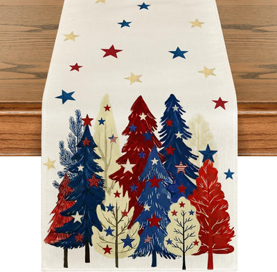Camino mesa estrellas arce 13x72pulg decoración patriótica