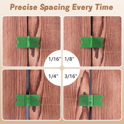 Set 4 Pzas Herramienta Espaciador Madera 1/16-1/4 Pulg