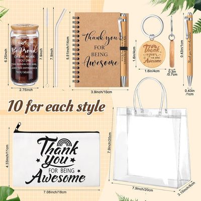 60 Pzas Vasos Vidrio 16oz con Popote y Bolsas Regalo PVC