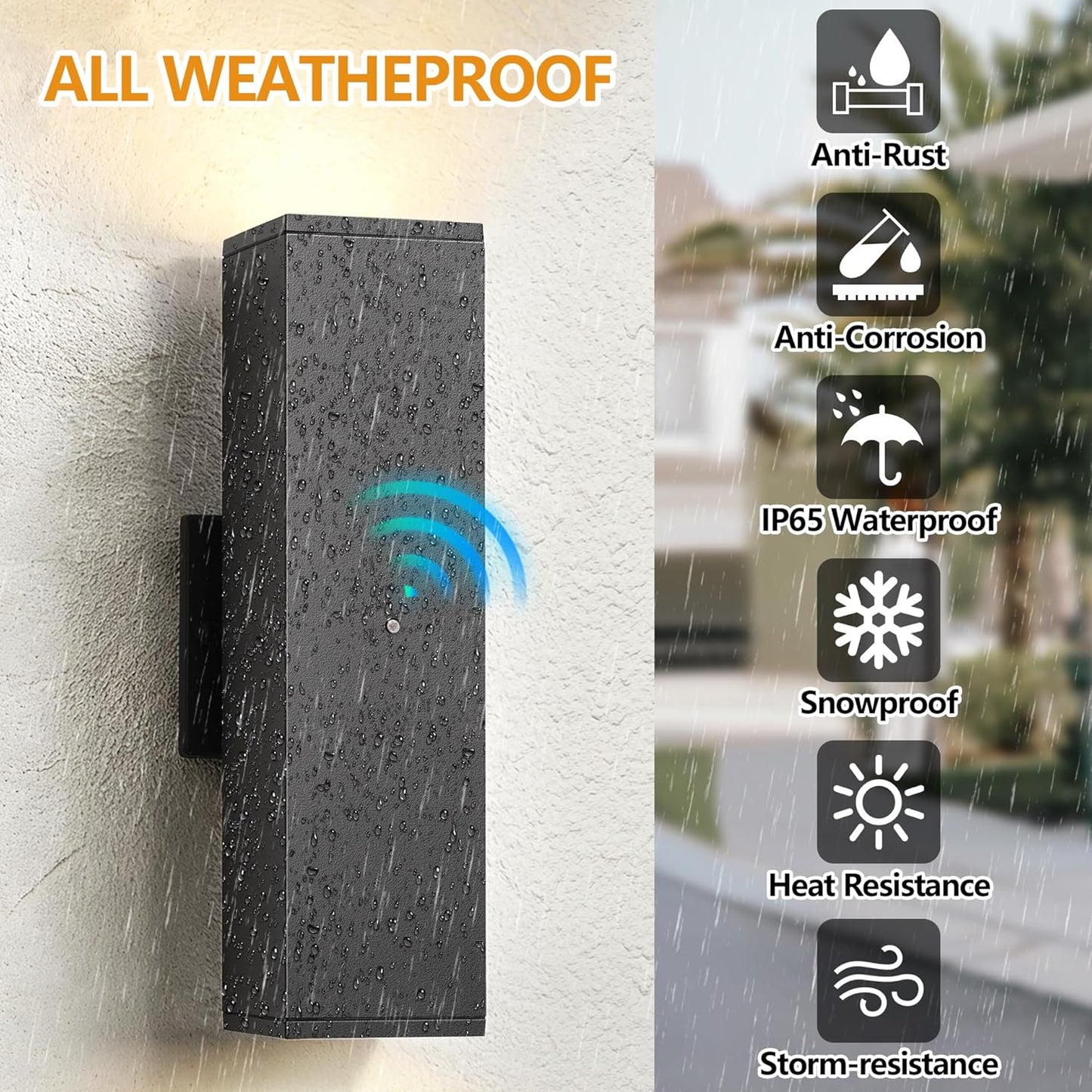 4 Luces pared exterior LED negro IP65 aluminio GU10