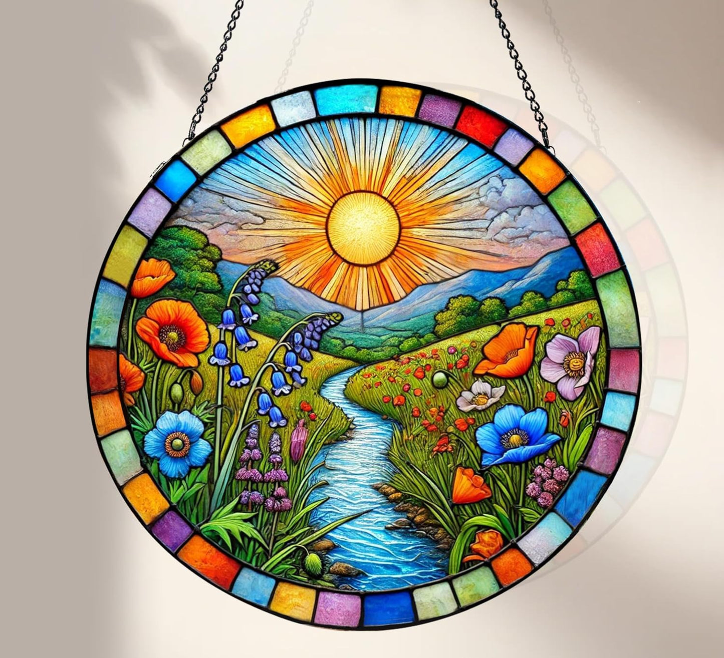 Colgantes vidrieras decoración pared regalo 7.87pulg