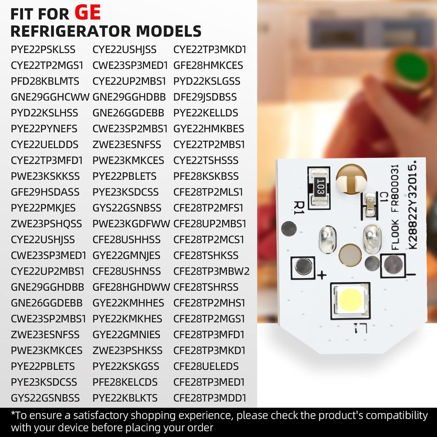Reemplazo luz LED para refrigerador GE