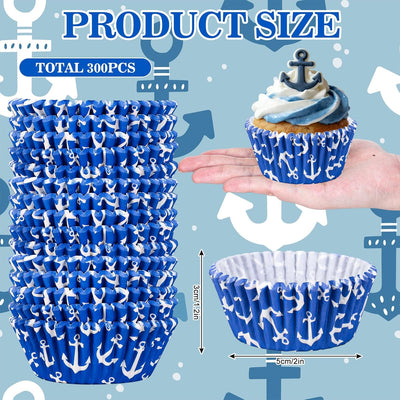 Moldes náuticos de ancla para magdalenas y tazas de papel temática de vela