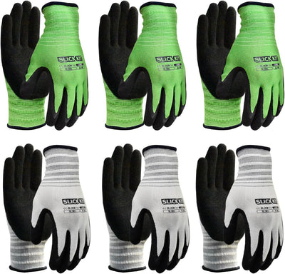 6 Pzas Guantes Jardinería Agarre Goma Forro Transpirable Talla M
