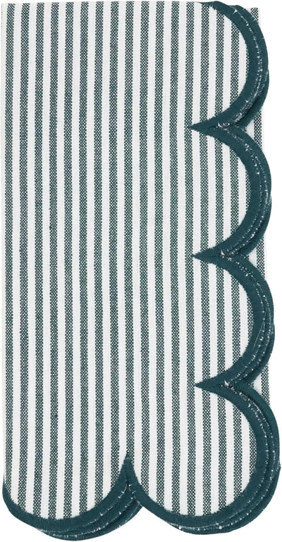 Set 4 Servilletas Algodón Rayas Borde Acabado 20x20pulg