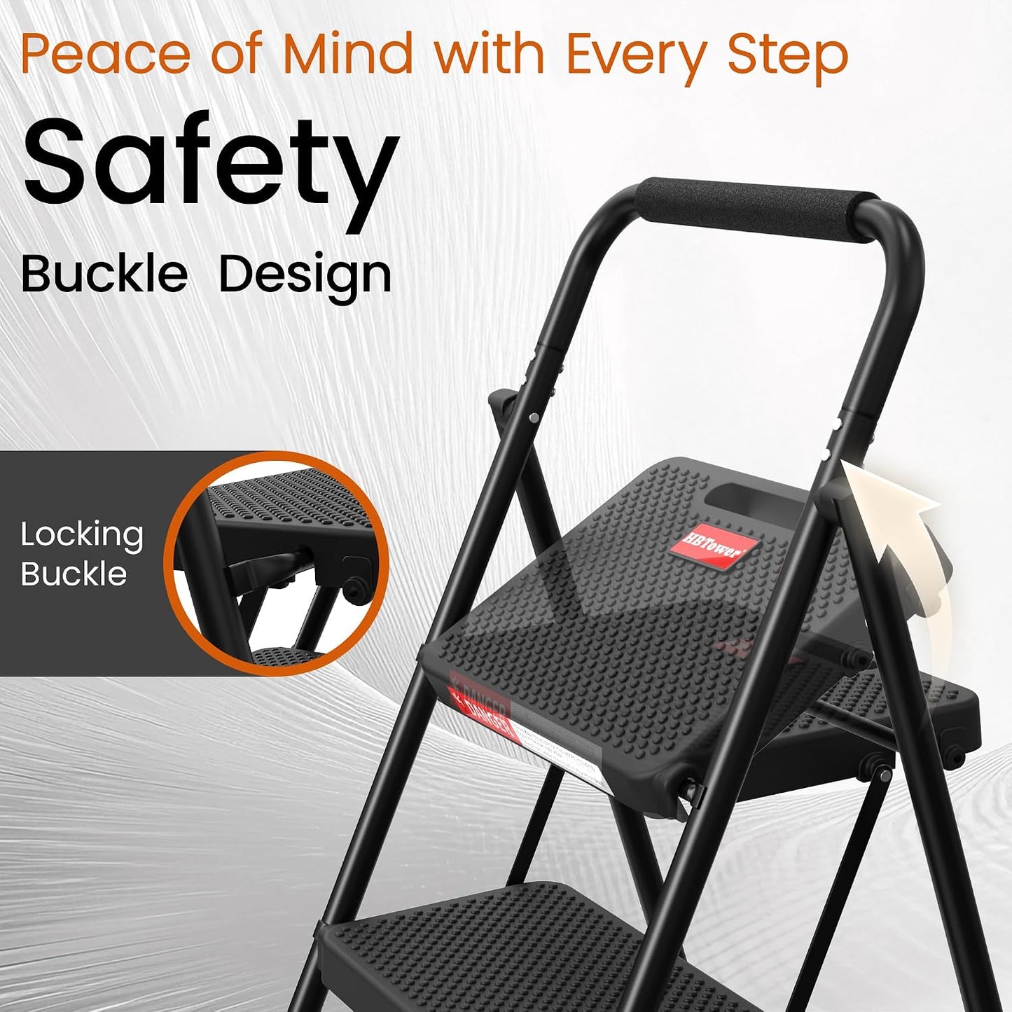 Escalera 4 escalones plegable con pedal antideslizante para hogar