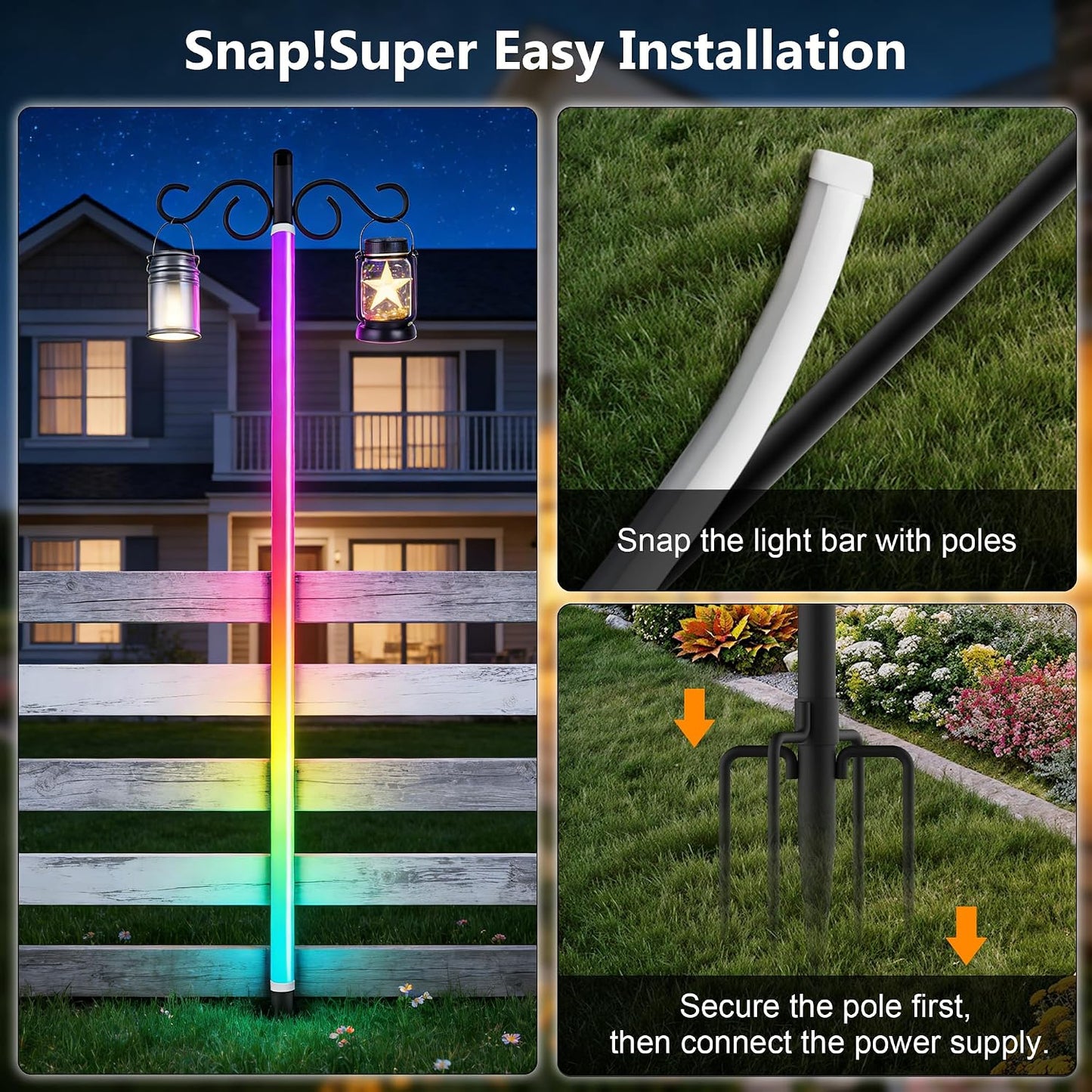 2 Luces Neón RGBIC 6.6pulg Exteriores Impermeables Patio