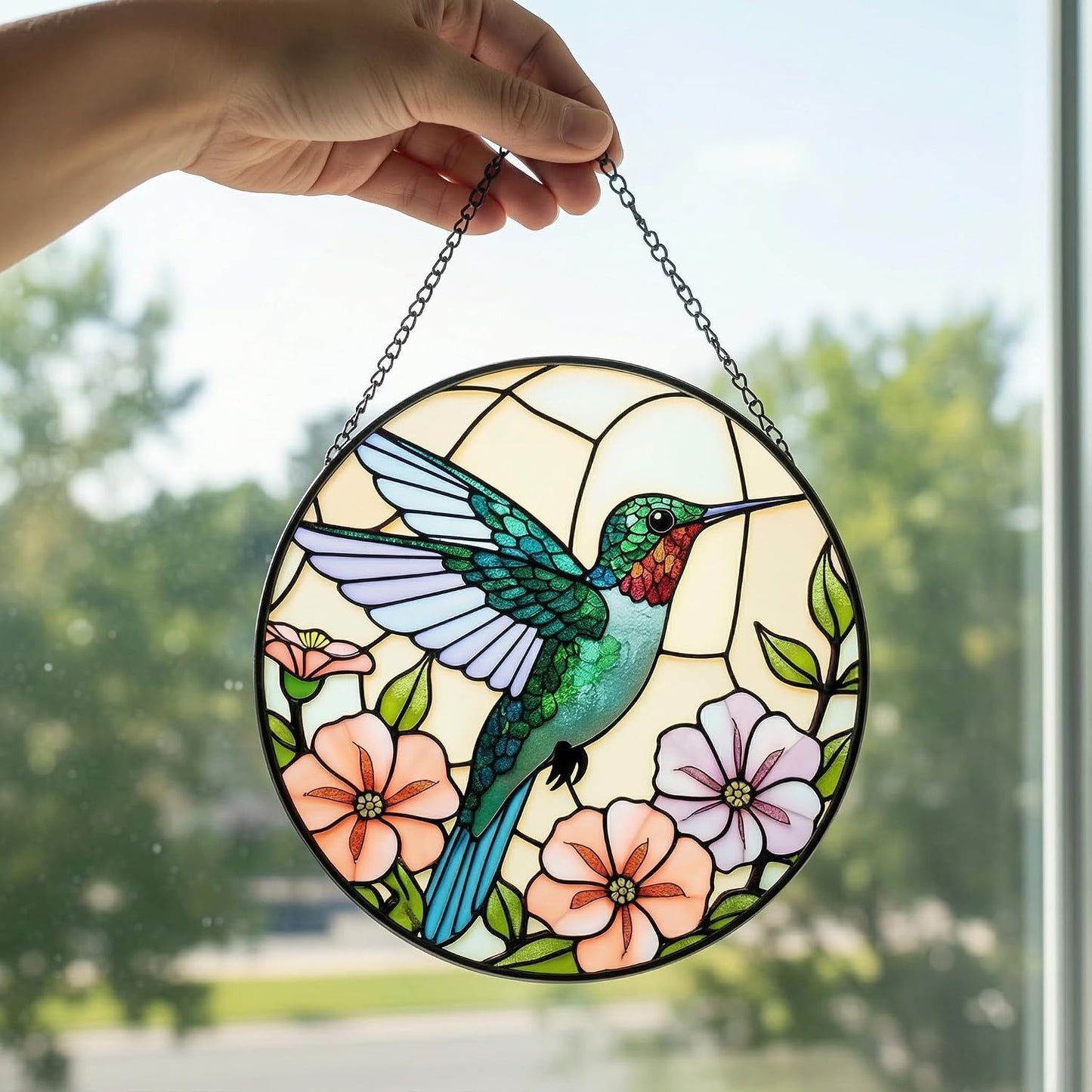 Atrapasoles colibrí cristal decoración hogar 6.3pulg