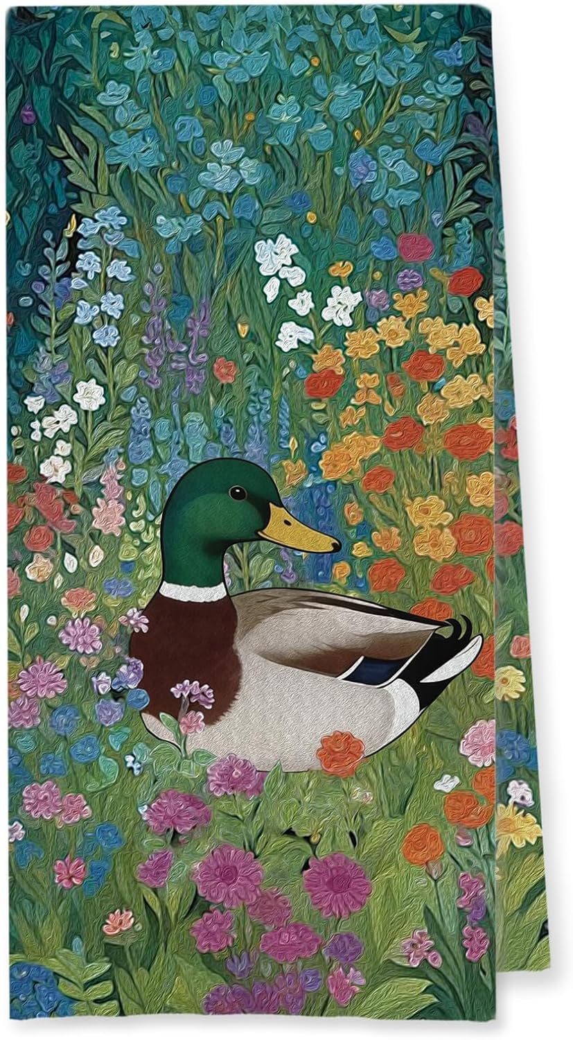 Toallas cocina 16x24 pulg flores mallard decorativas