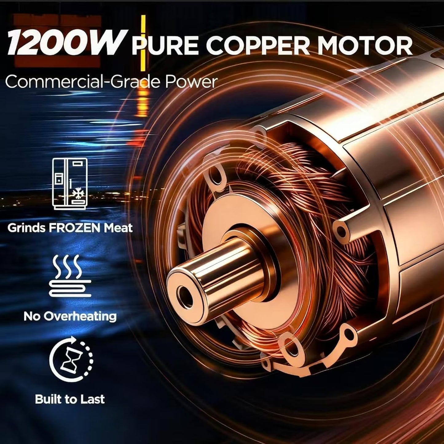 Picadora de carne eléctrica 6L con cuchillas de acero
