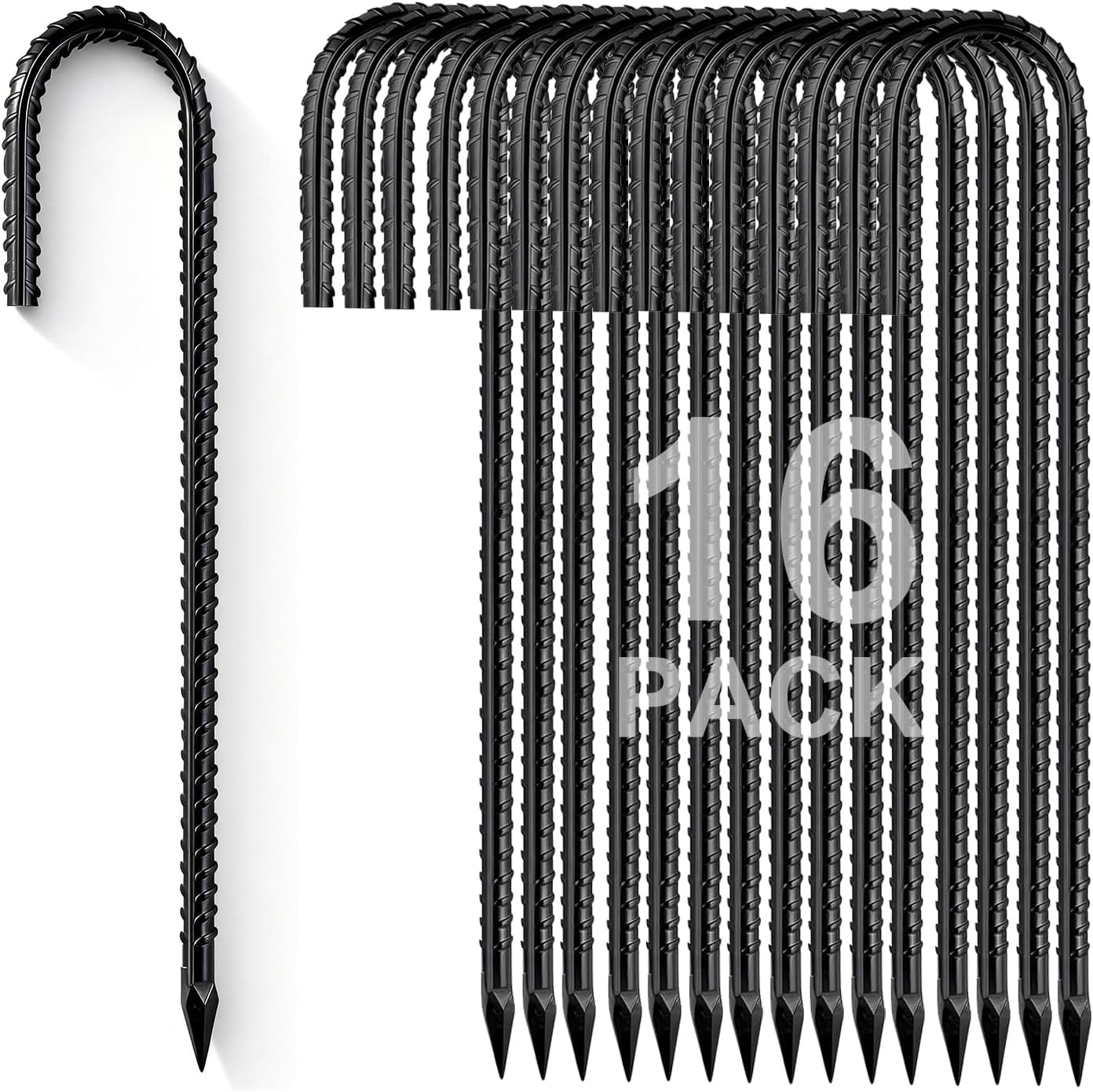 Set 16 estacas acero galvanizado punta afilada valla toldo