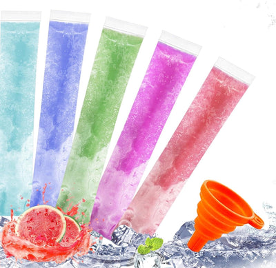 Bolsas para paletas de hielo con cierre de cremallera embudo naranja