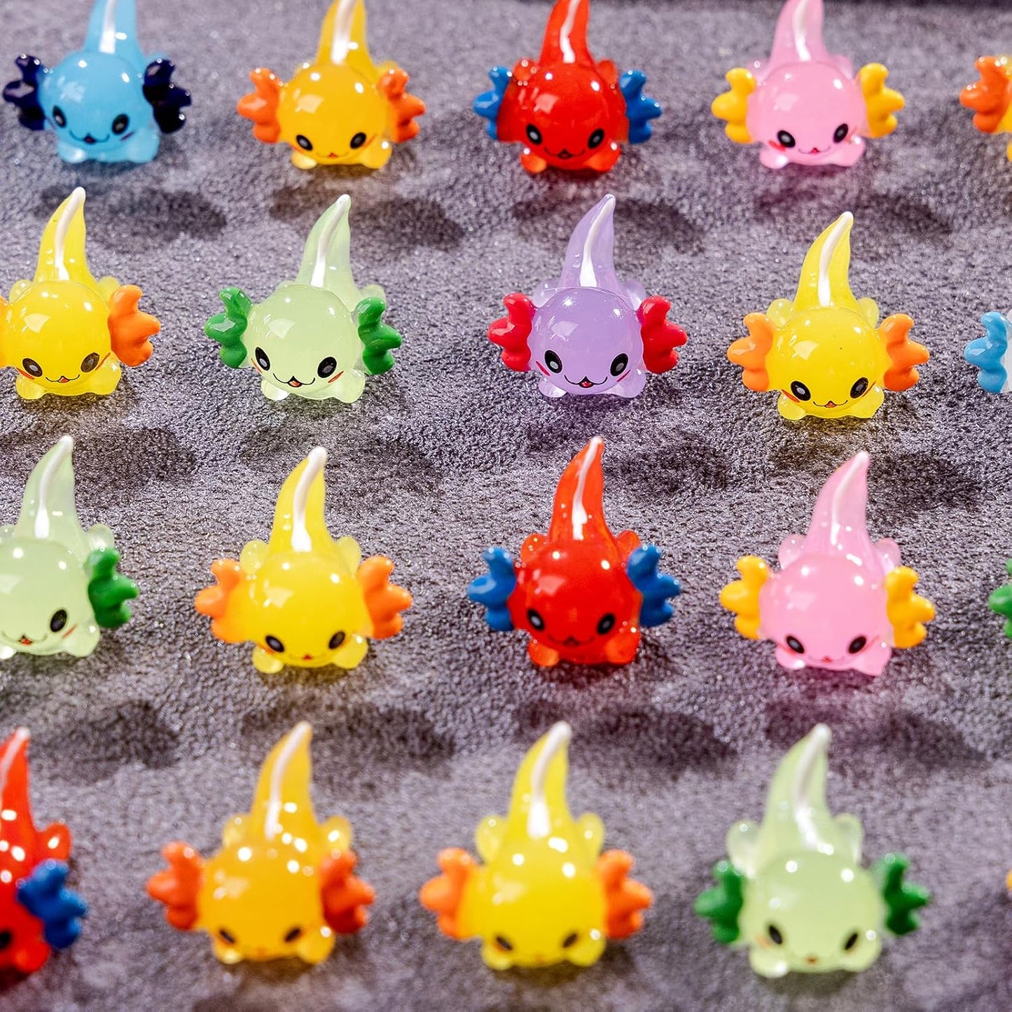 72 Mini Ajolotes Brillantes para Decoración de Muñecas y Jardín