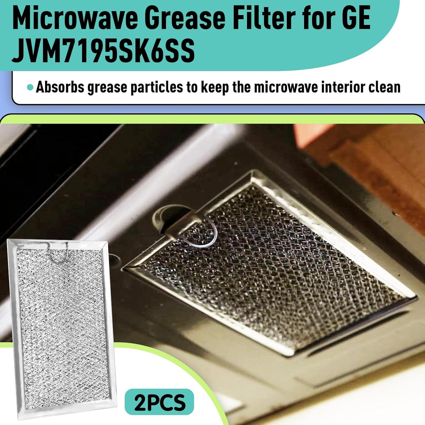 Filtro grasa microondas 2 pzas repuesto GE JVM7195