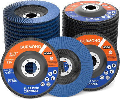 30 Discos Lijado Metal 4.5pulg Grano 40/60 Eje 7/8