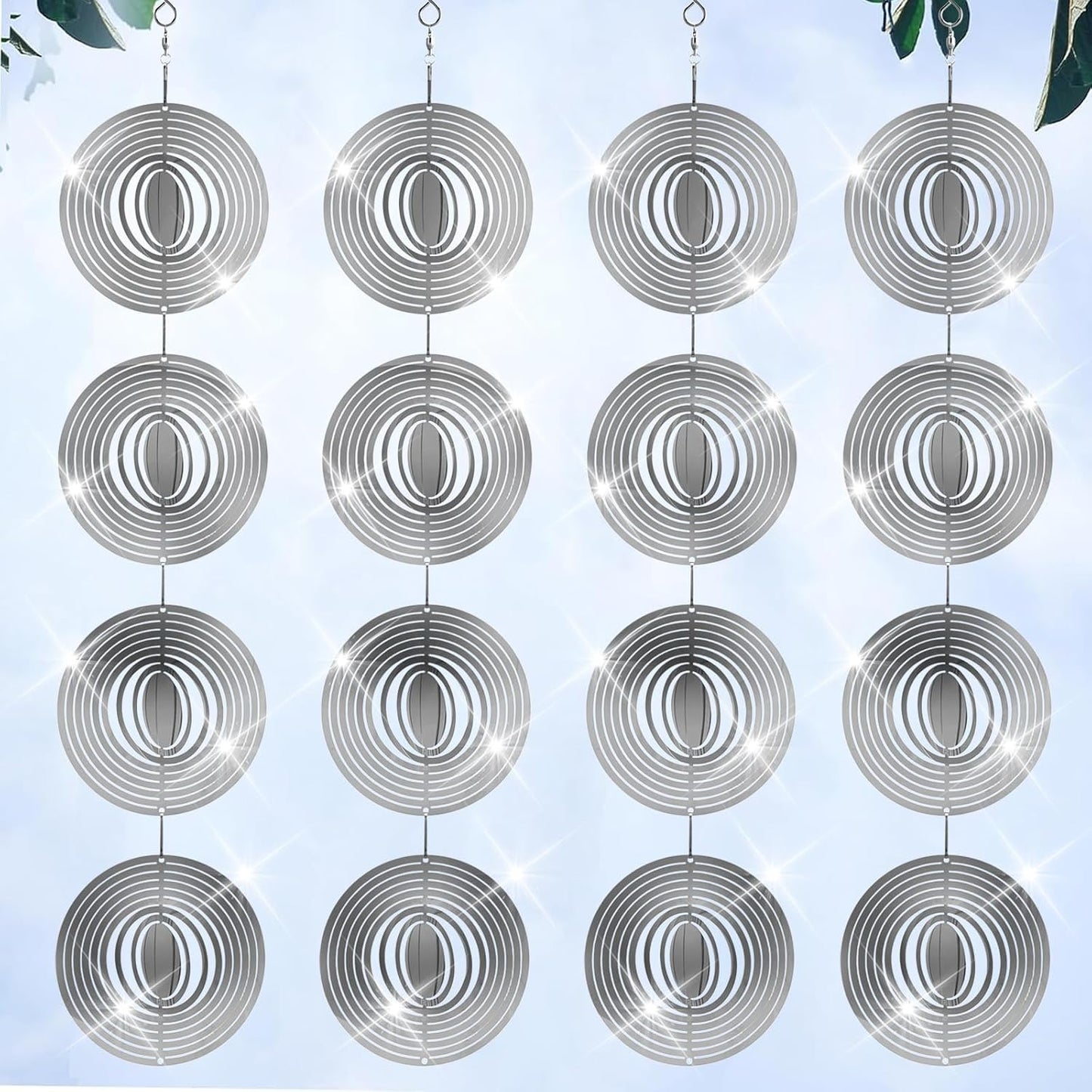 Disuasorios pájaros acero inox patio exterior reflectantes 3D