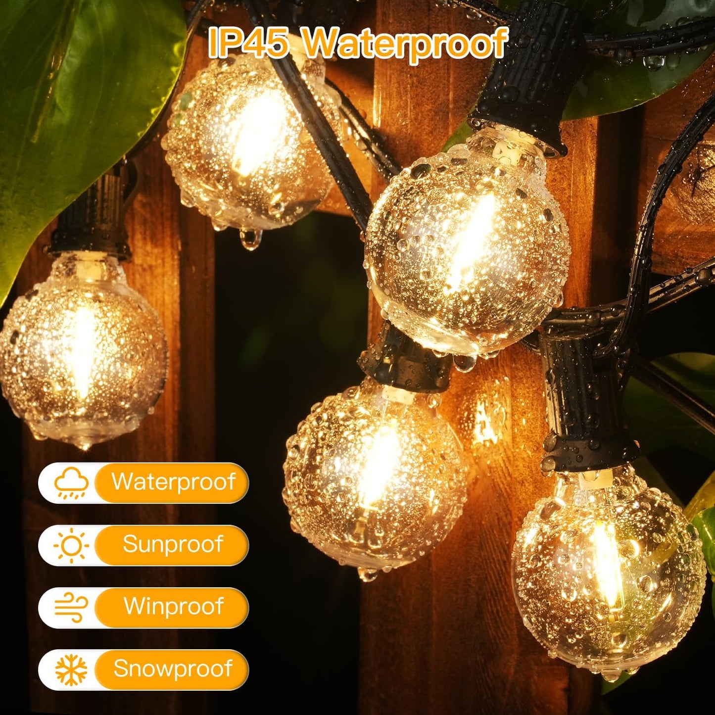 Tira luces exteriores 50ft impermeable 252 bombillas Edison G40