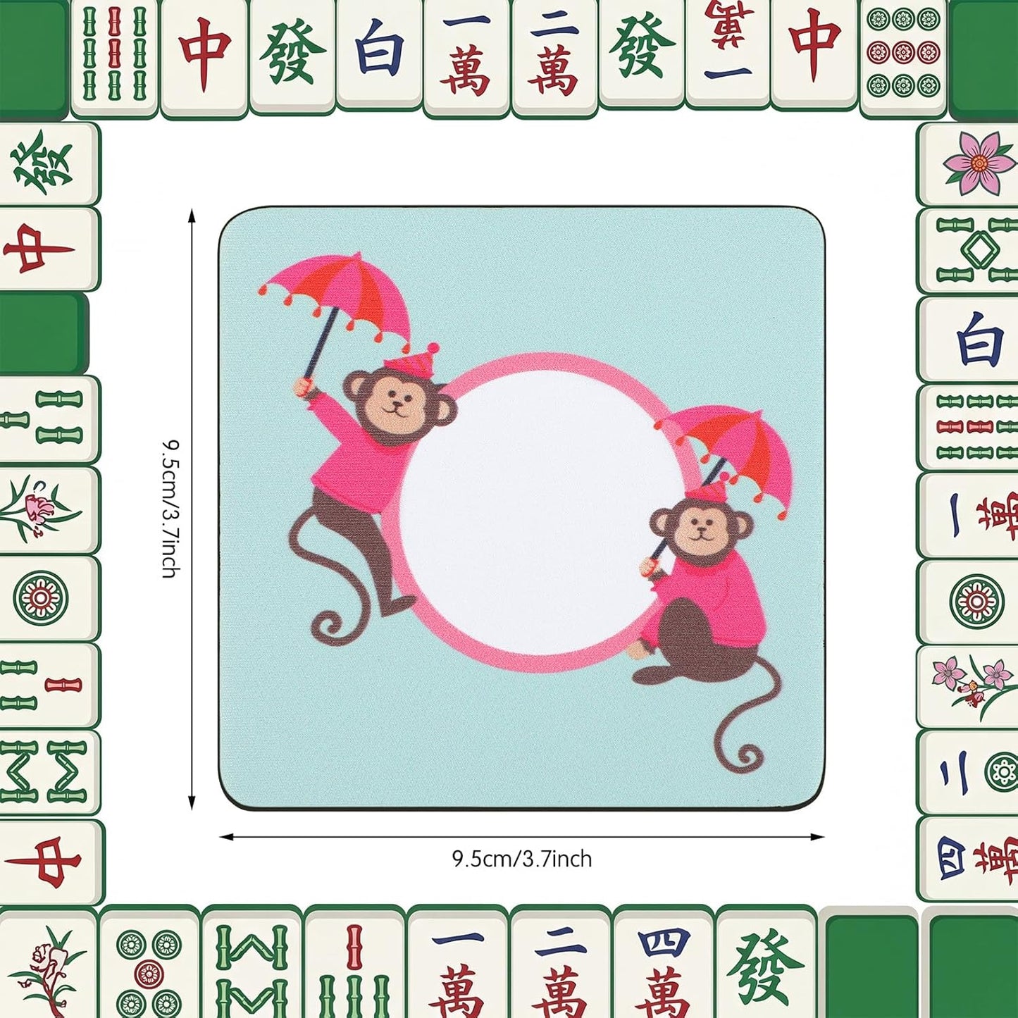 2 Pzas Posavasos Antiderrap Mahjong Decoración para Mesa