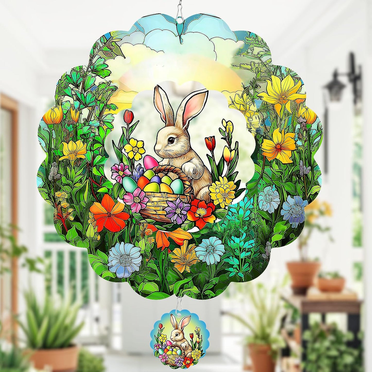 Molinillos viento conejo Pascua 12pulg decoración jardín