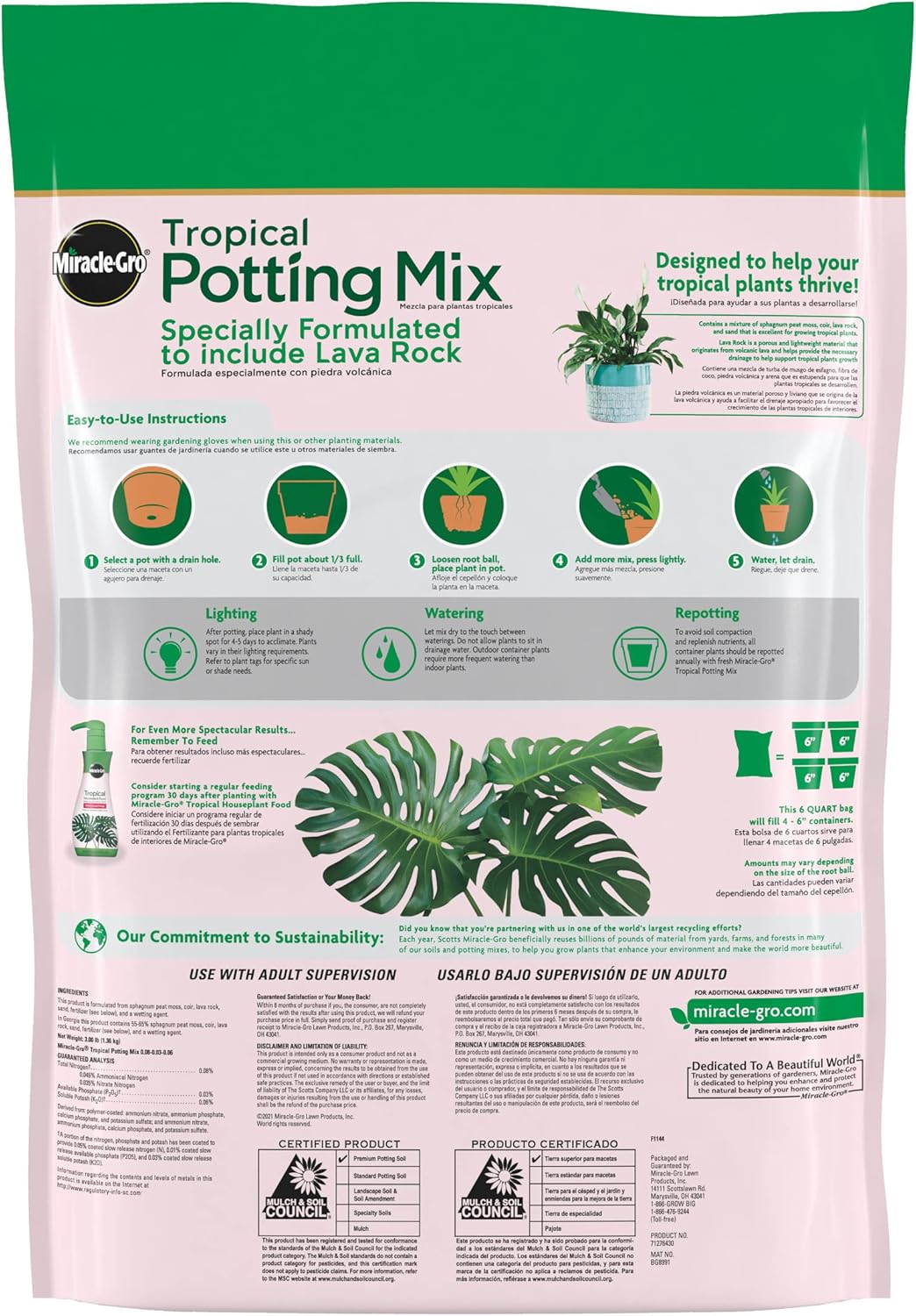 Mezcla tropical para macetas 6qt paquete 2