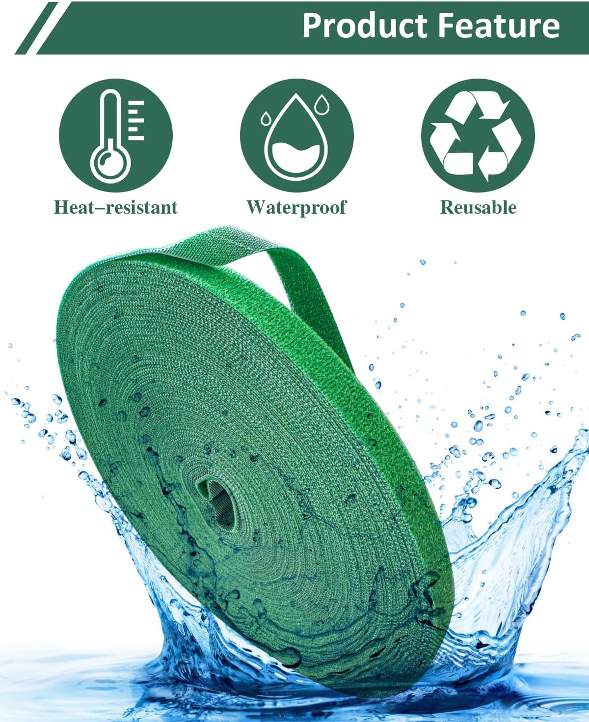 Cinta jardín 65.6ft clips reutilizables para plantas trepadoras