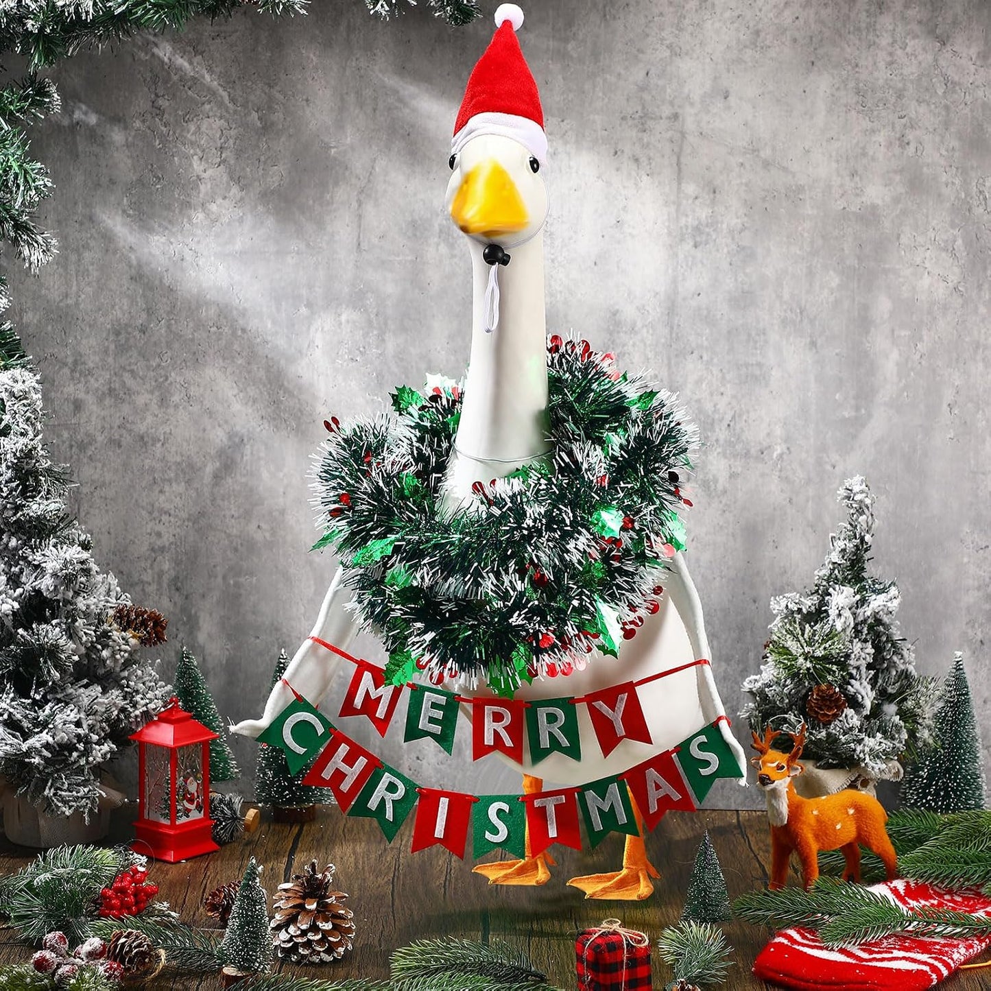 4 Pzas Atuendo Ganso Navideño 58cm Alas Articulables