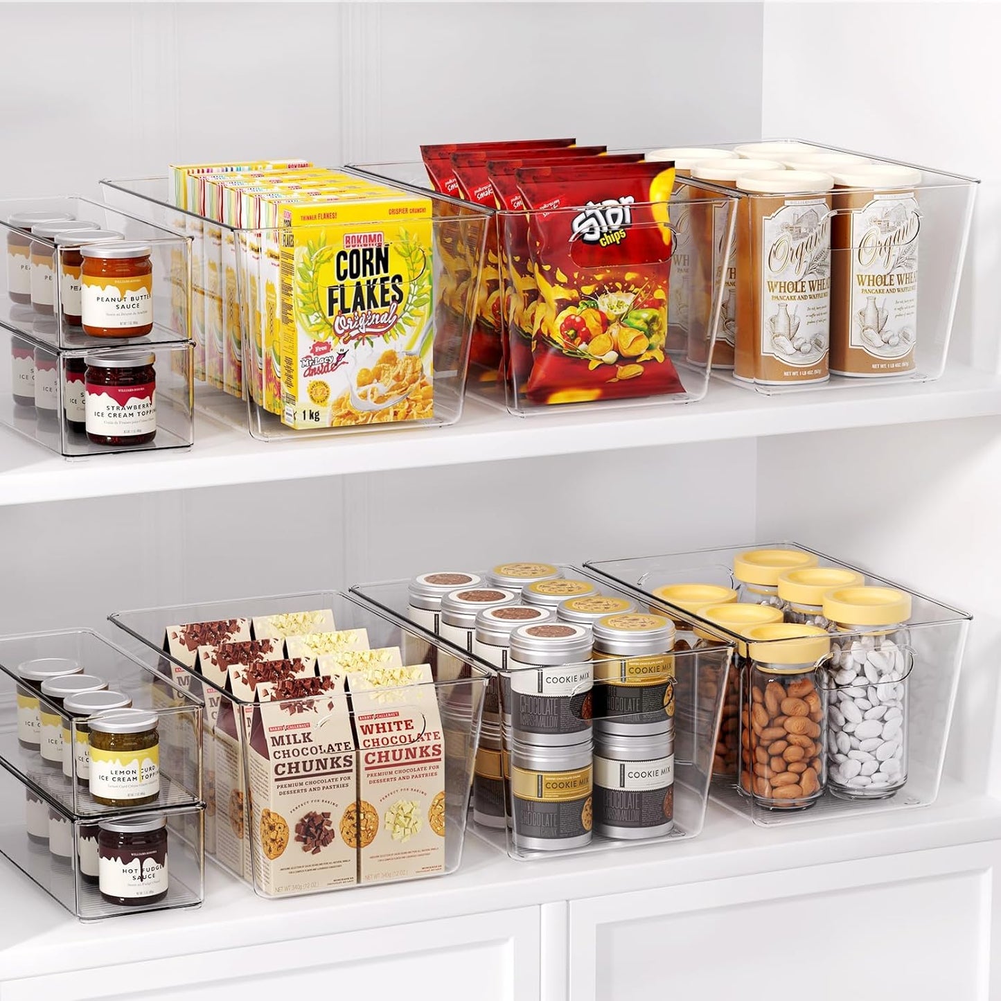 Pack 12 Cubos Plástico Transparente Organizadores Refrigerador
