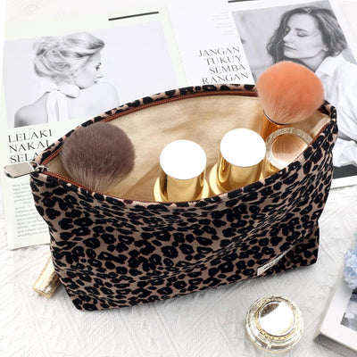 Bolsa cosméticos pana cremallera suave coqueta