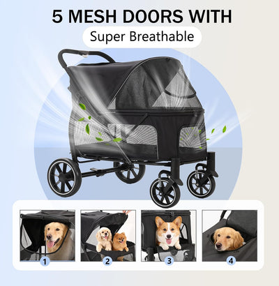 Cochecito perros grandes hasta 90lb transpirable todo terreno