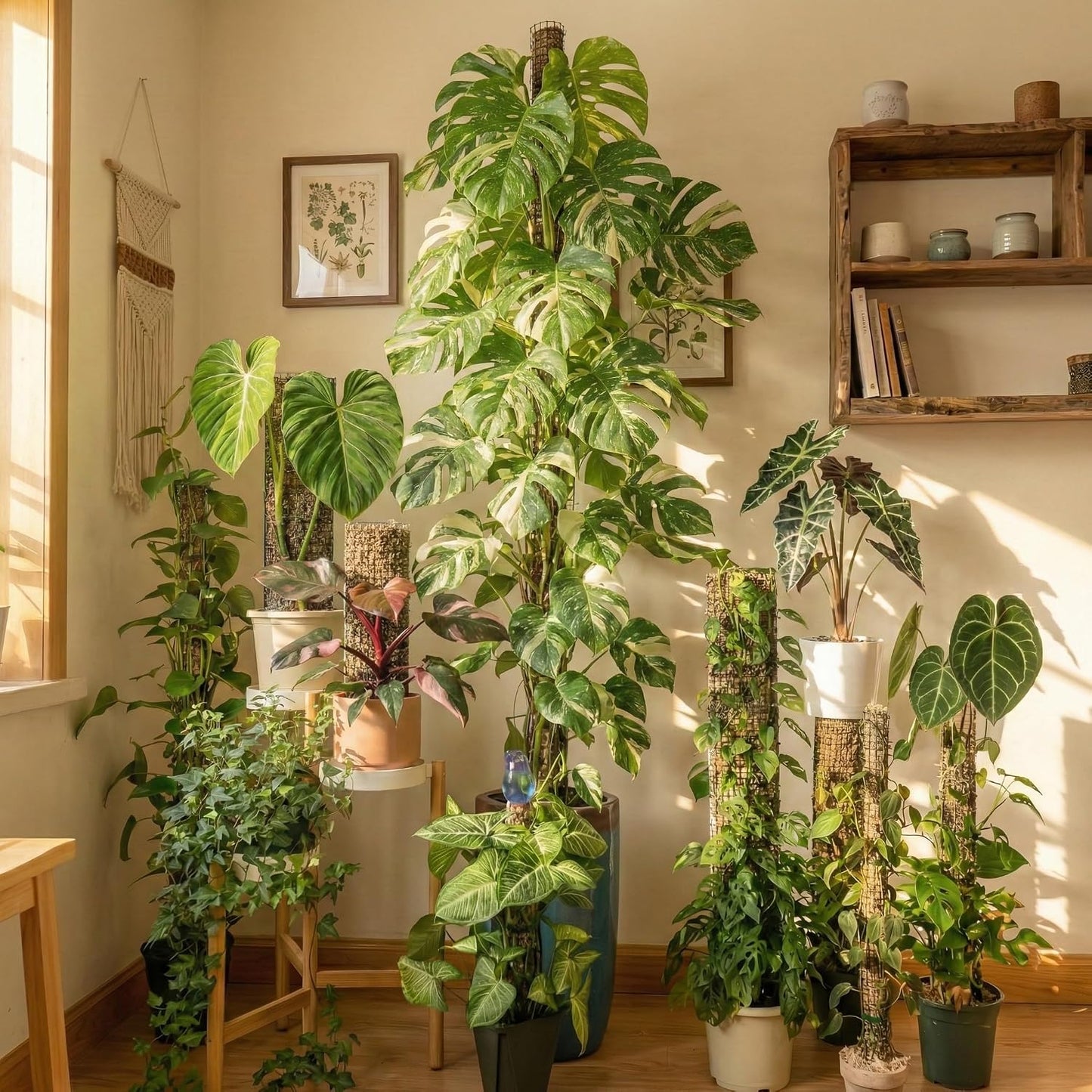 Postes plástico musgo para plantas trepadoras con riego automático