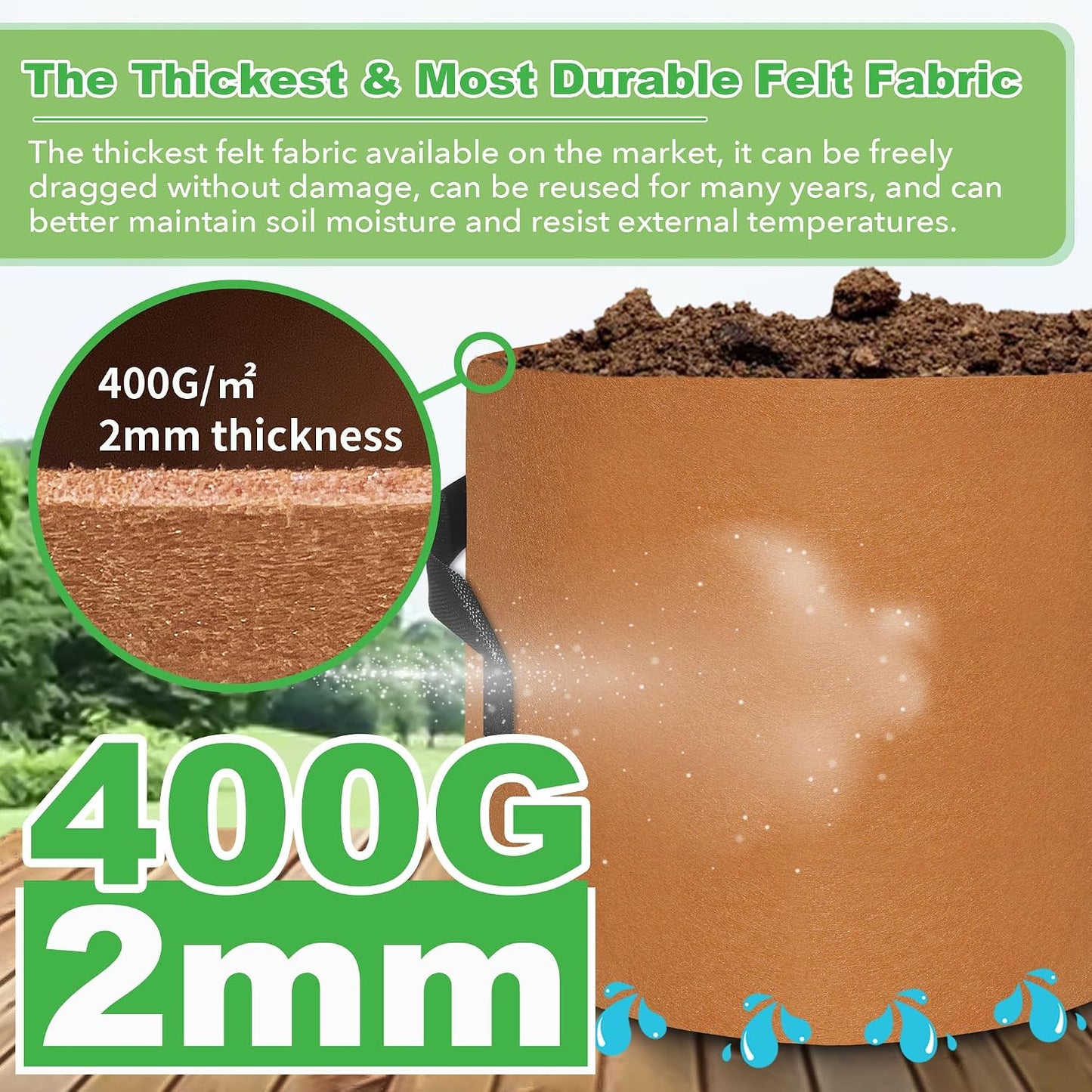 7 Pzas Bolsas Cultivo 14oz 10-3gal con Etiquetas