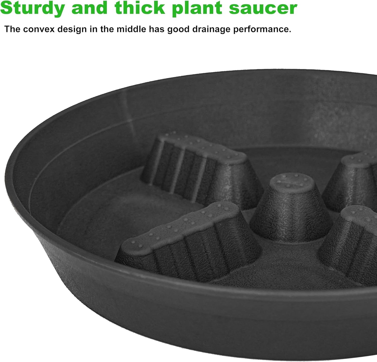 4 Platillos Plástico para Plantas 8-17pulg Interior Exterior