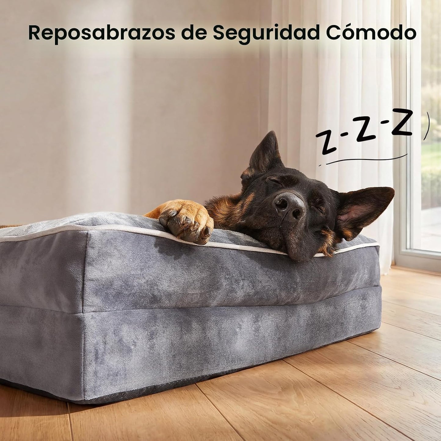 Cama ortopédica perro 44pulg espuma viscoelástica funda impermeable