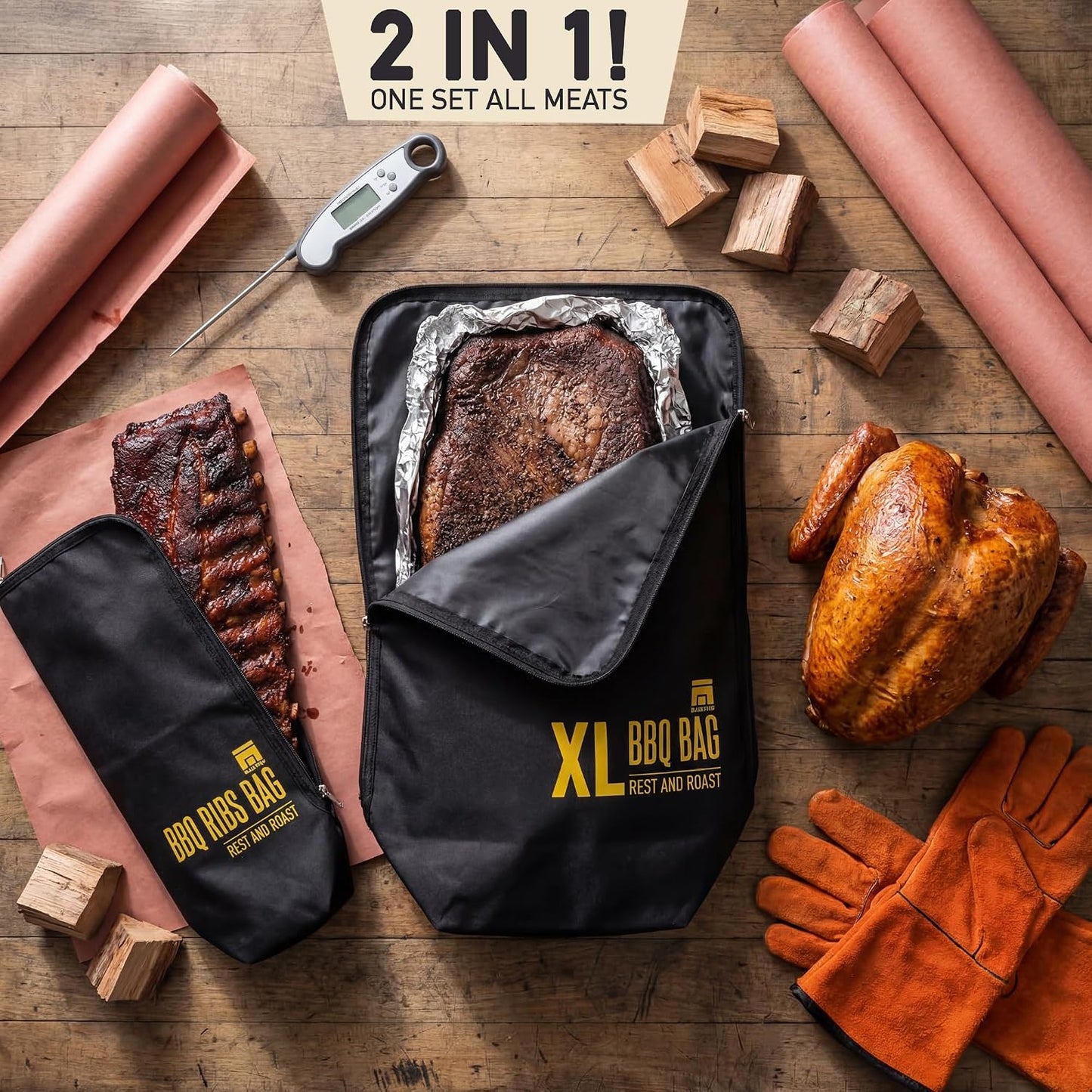 Fundas para carne 21x15x8 y 18x8x4.5 con aislamiento 5 capas