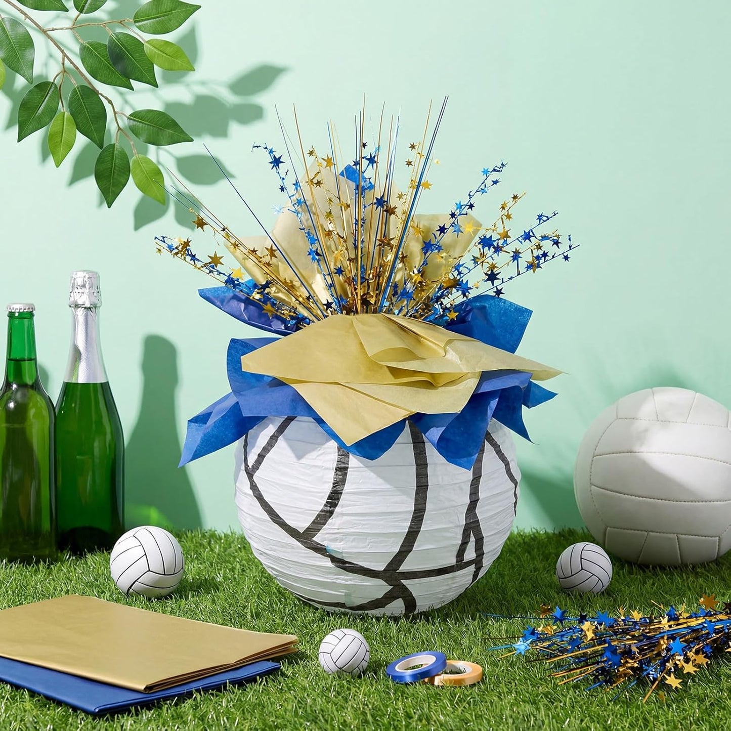 Set 14 Pzas Decoración Linterna Voleibol Con Cinta