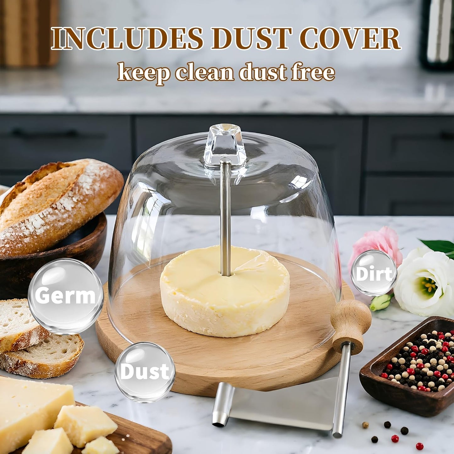Rizador de queso acero inox con base madera