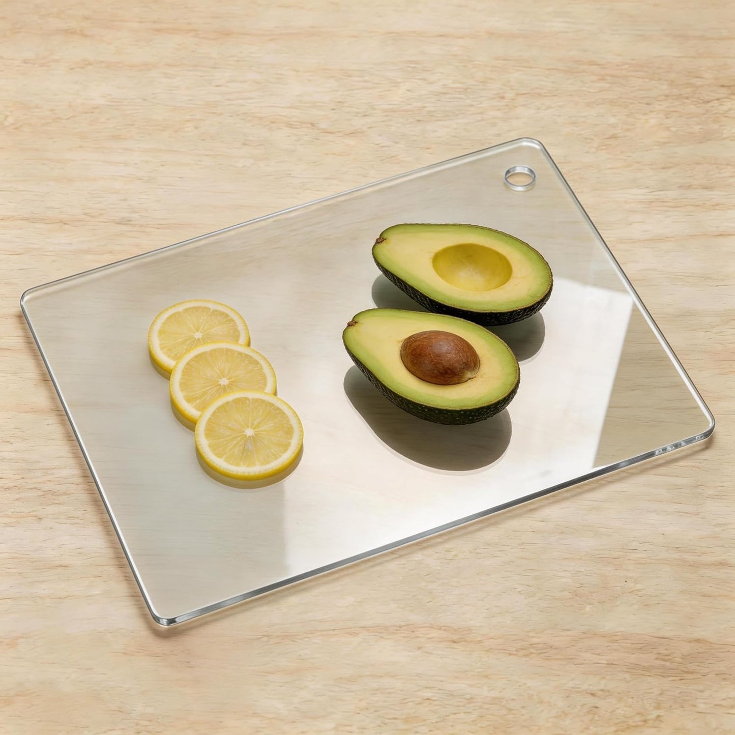 Tabla cortar acrílica transparente 14x10pulg antideslizante cocina