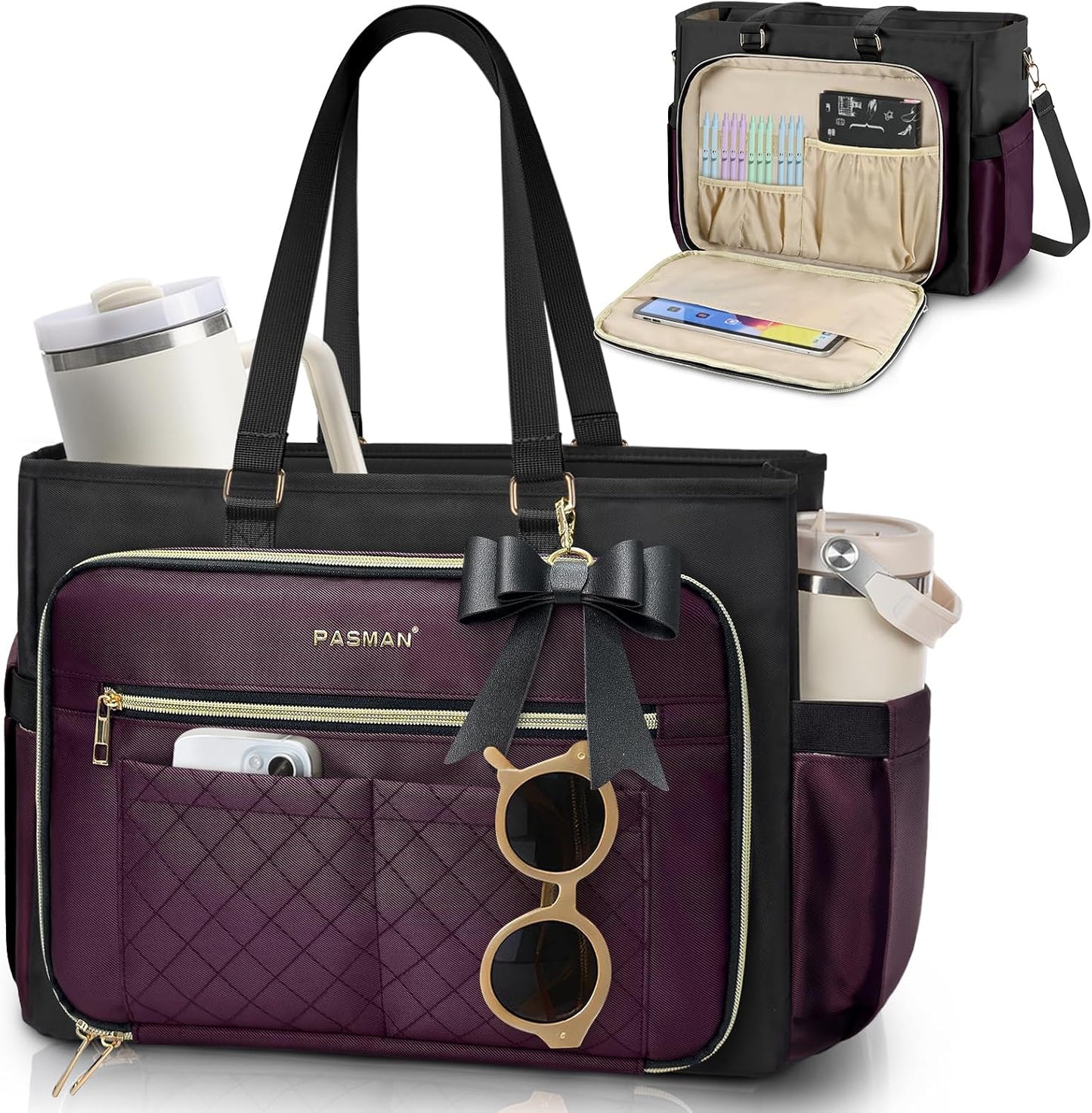 Bolsa trabajo mujer múltiples bolsillos soporte laptop