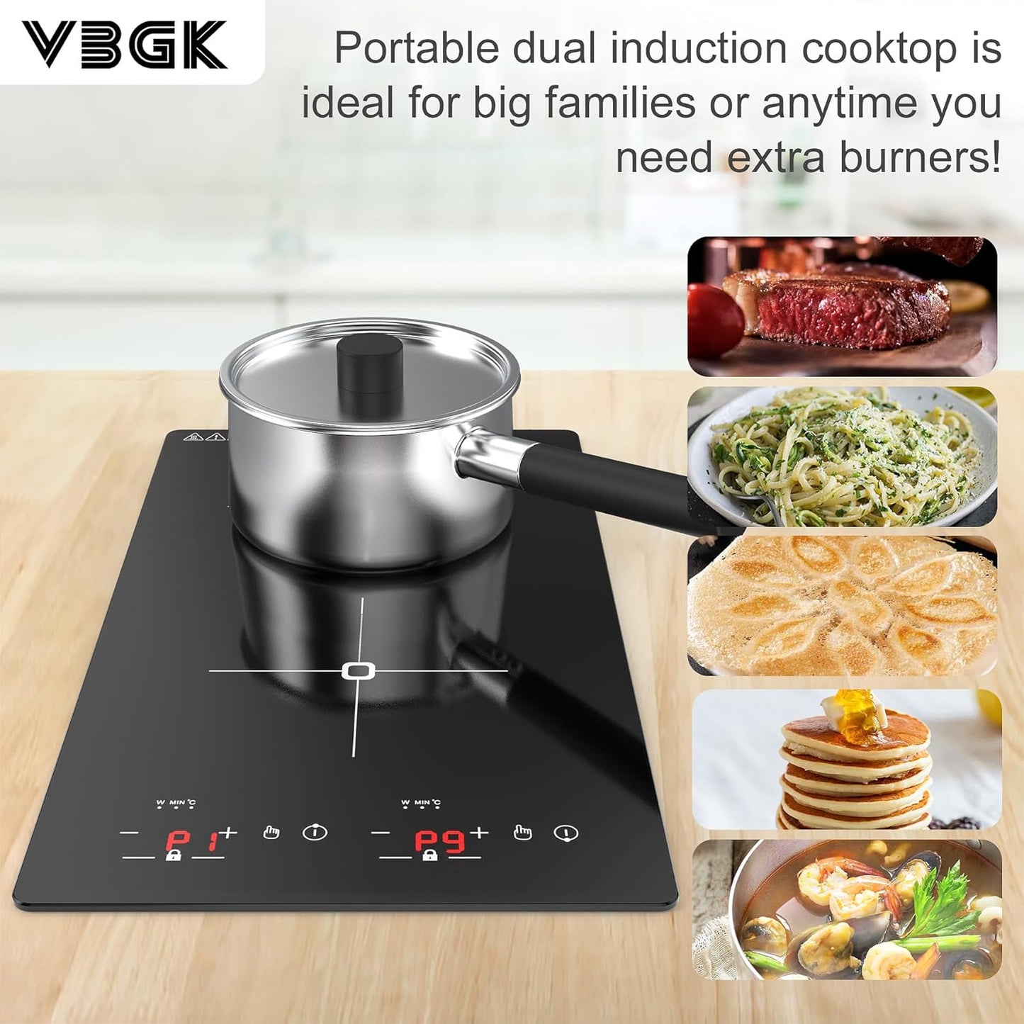 Estufa Inducción Portátil 2300W Pantalla Táctil