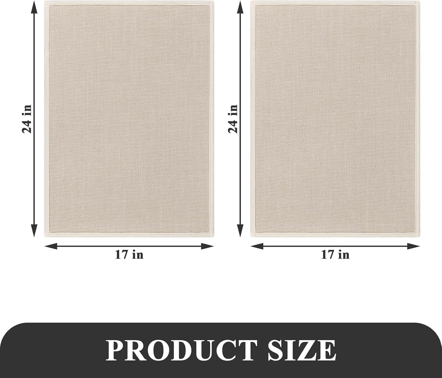 2 Tapetes Baño Goma Antiderrap 17x24pulg