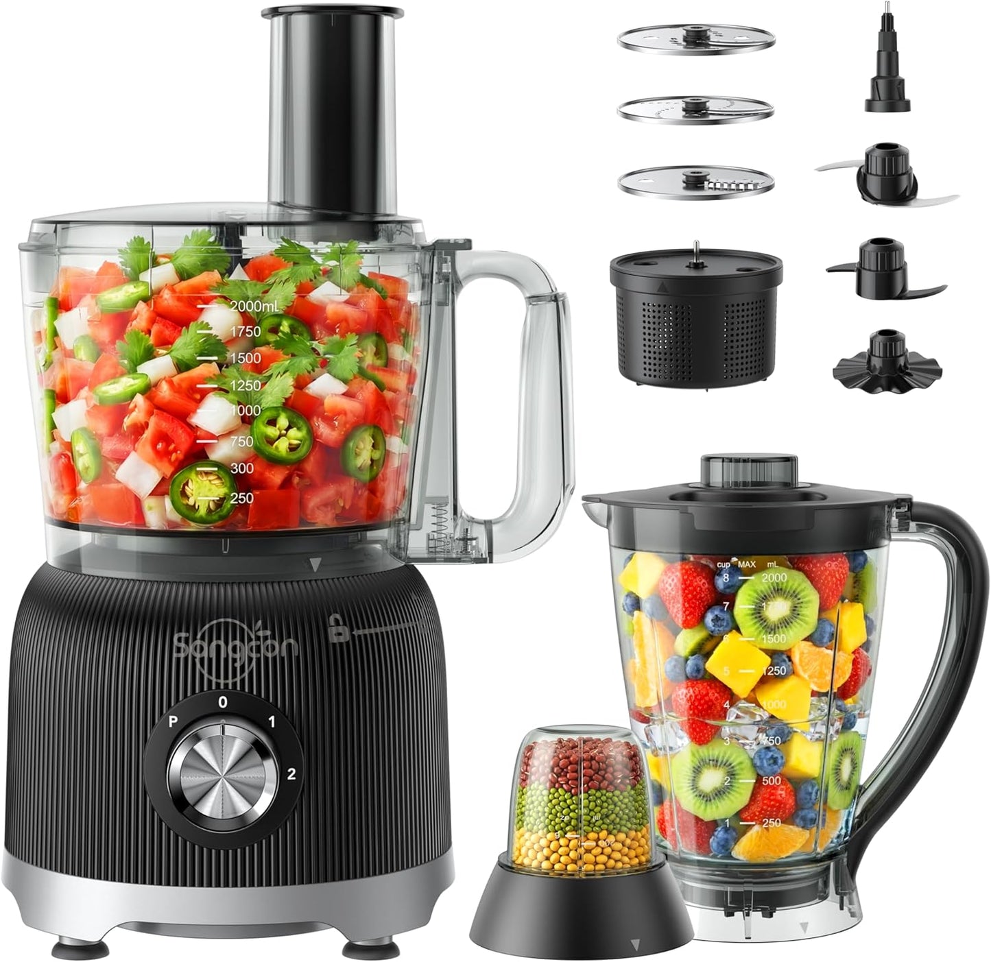 Juego molinillo pimienta licuadora procesador 11 en 1 cocina