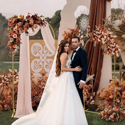 2 Pzas Soporte Arco Boda Metal Dorado 6-7.2pies