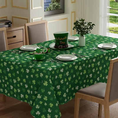 Mantel rectangular XCHI para San Patricio con tréboles verdes 52x70 pulg
