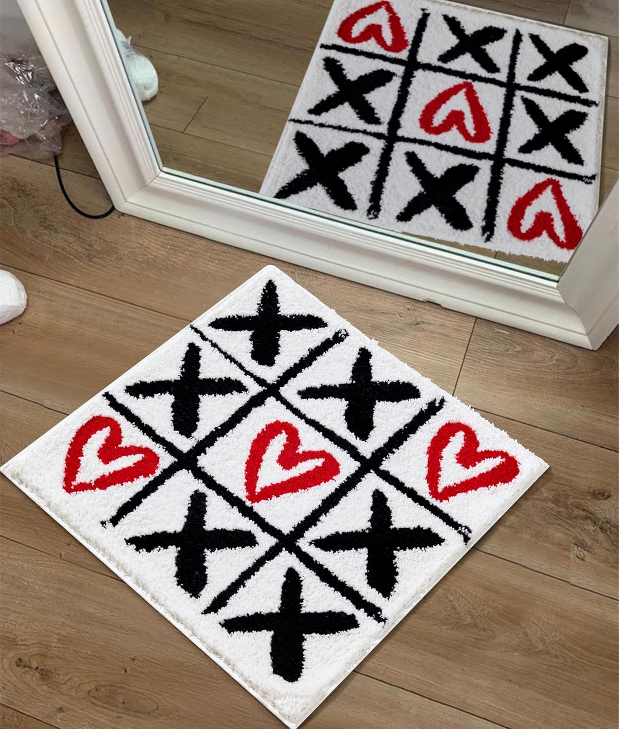 Alfombra juego 2x2pulg antideslizante dormitorio retro abstracto