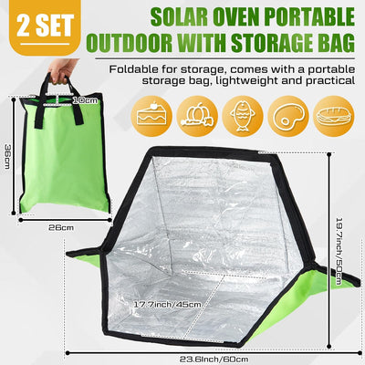 2 Hornos Solares Plegables Mini Estufa Campamento Alimentada Sol