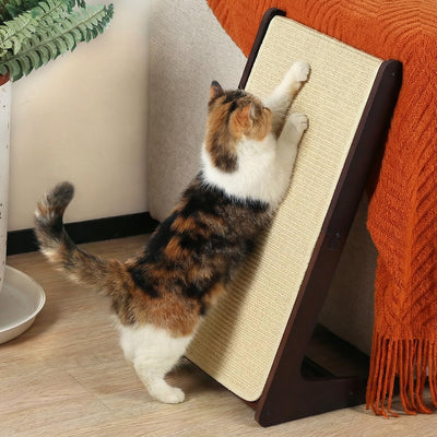 Rascador sisal para gatos forma L 24.8pulg madera