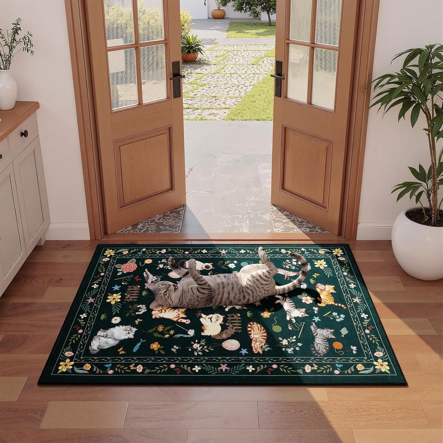 Alfombra entrada interior 2x3pulg antideslizante negra